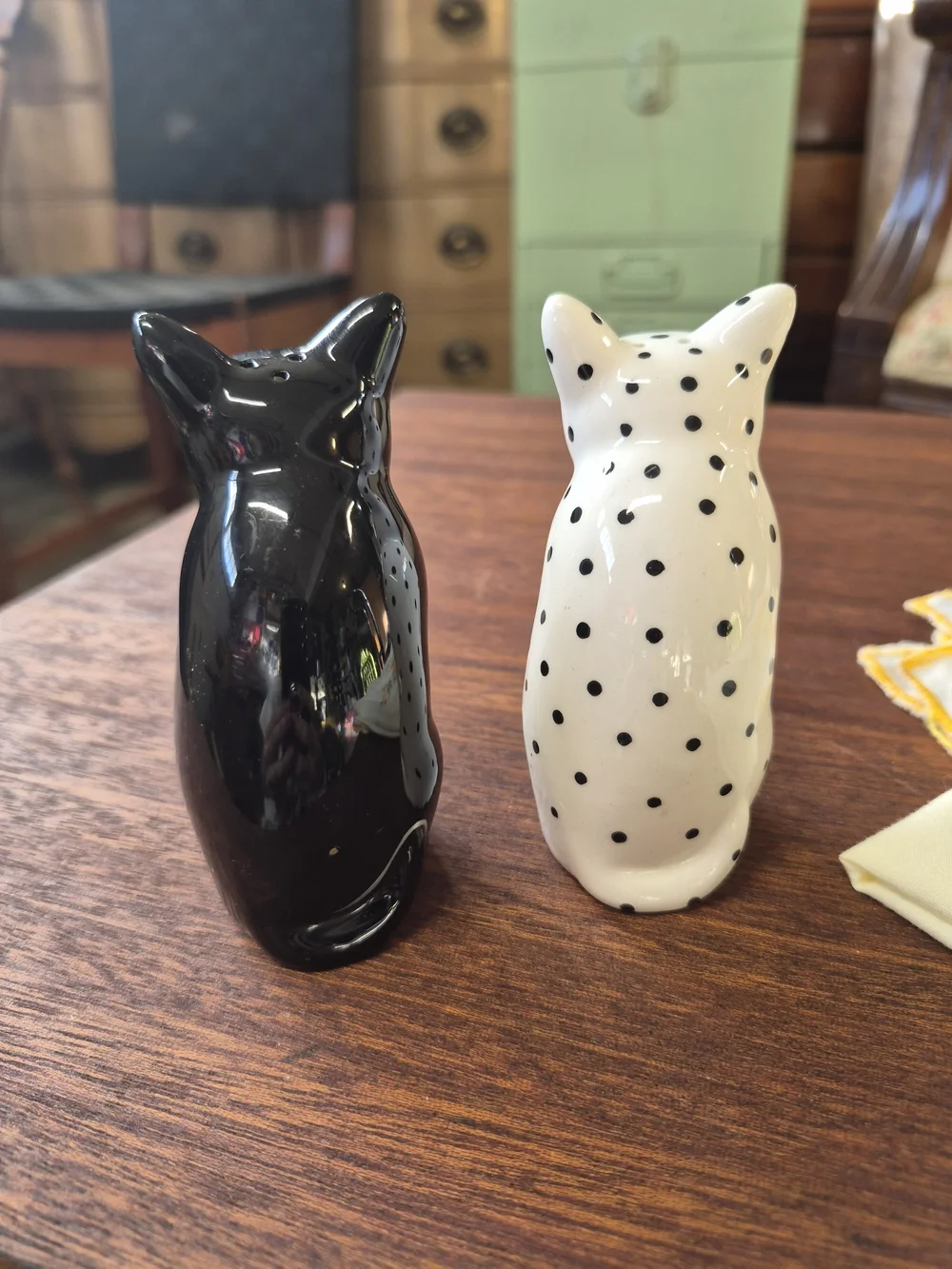 West Elm Black and White Cat Salt & Pepper Shakers